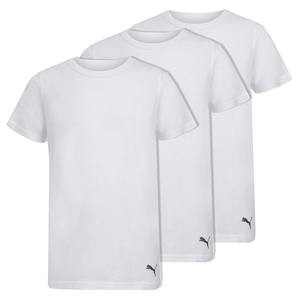 New PUMA 3 Pack Boys' Classic Crew Neck T-Shirt Size S
